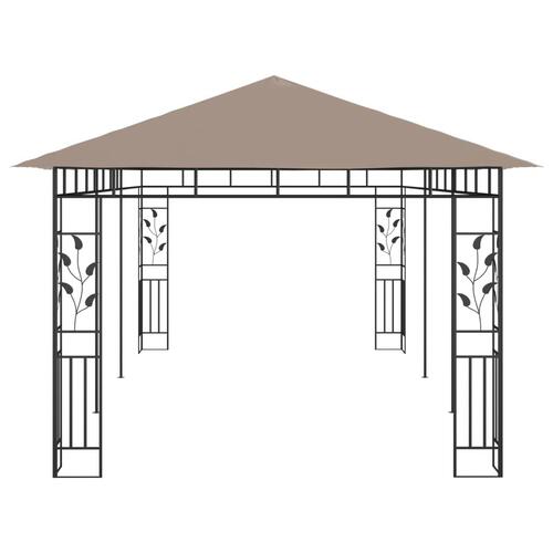 Pavillon med myggenet 6x3x2,73 m 180 g/m² gråbrun