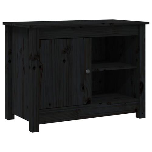 Tv-bord 70x36,5x52 cm massivt fyrretræ sort