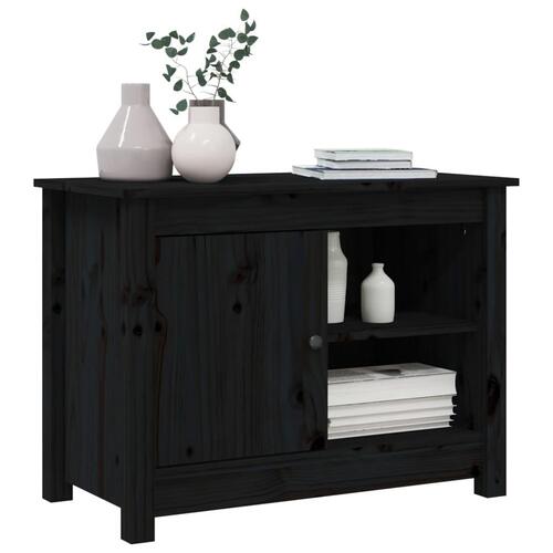 Tv-bord 70x36,5x52 cm massivt fyrretræ sort