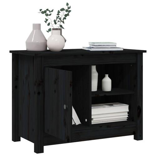 Tv-bord 70x36,5x52 cm massivt fyrretræ sort
