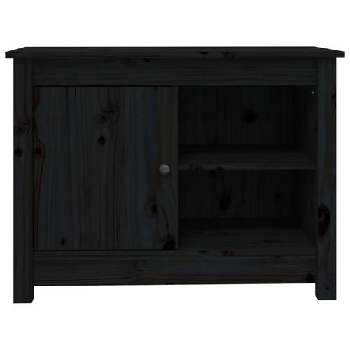 Tv-bord 70x36,5x52 cm massivt fyrretræ sort