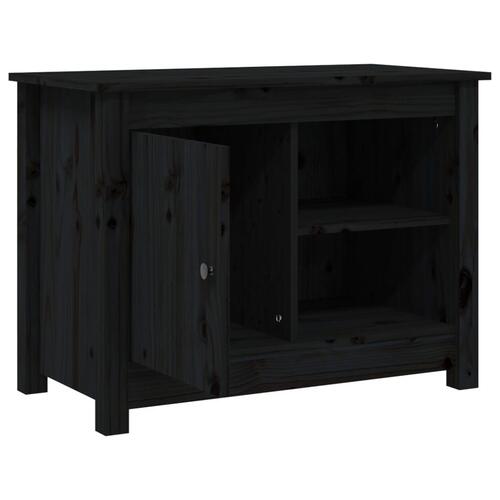 Tv-bord 70x36,5x52 cm massivt fyrretræ sort