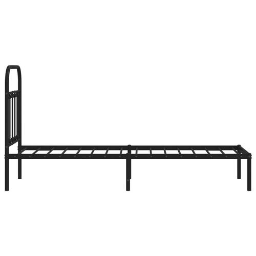 Sengeramme med sengegavl 75x190 cm metal sort