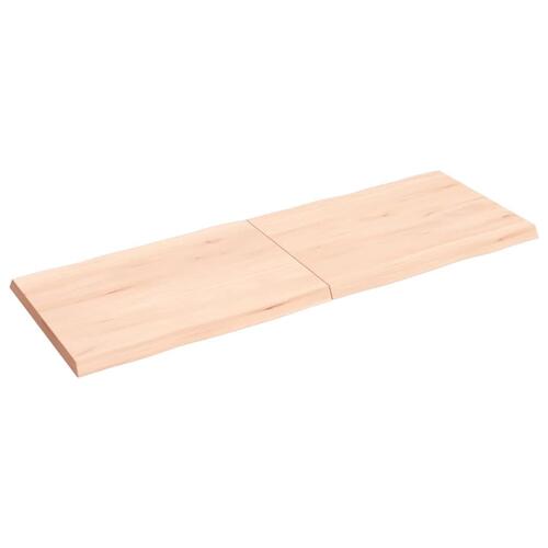 Bordplade 140x50x(2-4)cm naturlig kant ubehandlet massivt træ