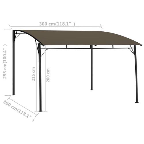 Havemarkise 3x3x2,55 m gråbrun