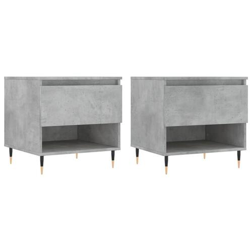 Sofaborde 2 stk. 50x46x50 cm konstrueret træ betongrå