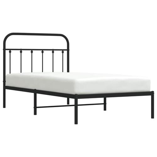 Sengeramme med sengegavl 100x190 cm metal sort