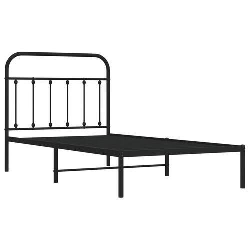 Sengeramme med sengegavl 100x190 cm metal sort