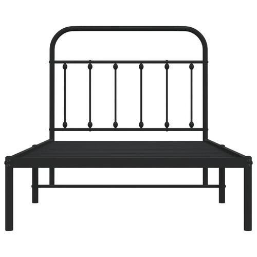 Sengeramme med sengegavl 100x190 cm metal sort
