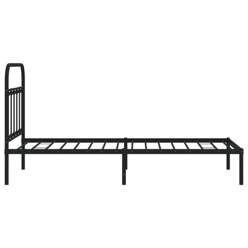 Sengeramme med sengegavl 100x190 cm metal sort
