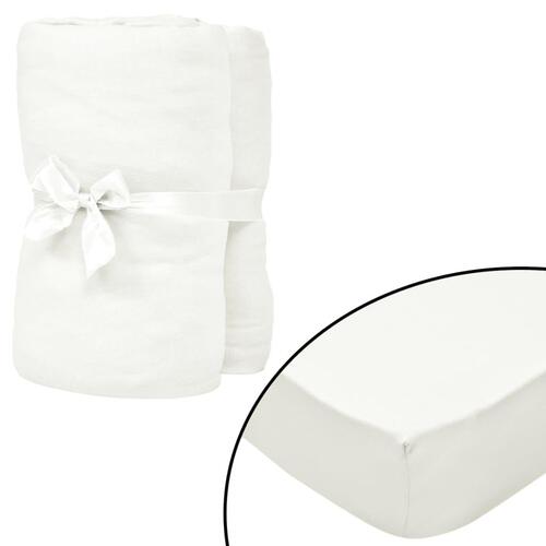 Faconsyede lagener til vandsenge 2 stk. 1,6 x 2 m bomuldsjersey offwhite