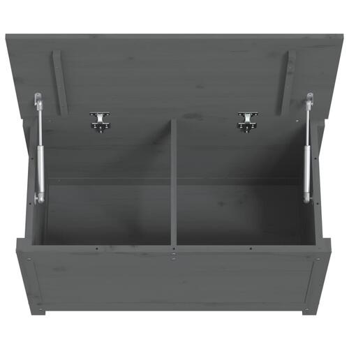 Opbevaringskasse 80x40x45,5 cm massivt fyrretræ grå