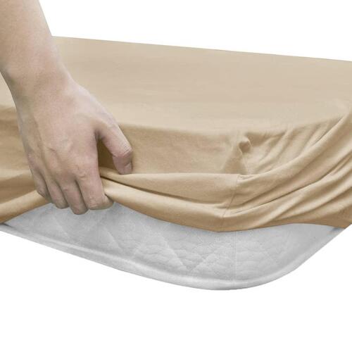 Faconsyede lagener til vandsenge 2 stk. 180 x 200 cm bomuldsjersey beige