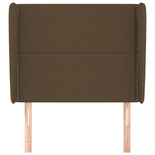 Sengegavl med kanter 103x23x118/128 cm stof mørkebrun