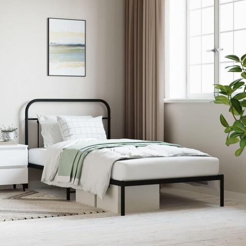 Sengeramme med sengegavl 107x203 cm metal sort
