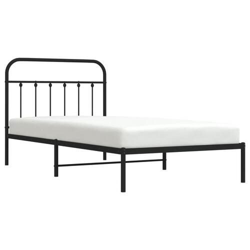 Sengeramme med sengegavl 107x203 cm metal sort