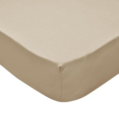 Faconsyede lagener 2 stk. 190 x 200 cm bomuldsjersey beige