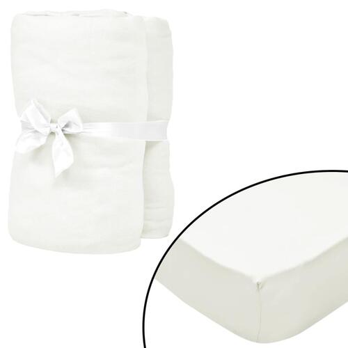 Formsyede lagener til vugger 4 stk. bomuldsjersey 40 x 80 cm offwhite
