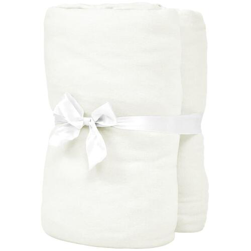 Formsyede lagener til vugger 4 stk. bomuldsjersey 40 x 80 cm offwhite