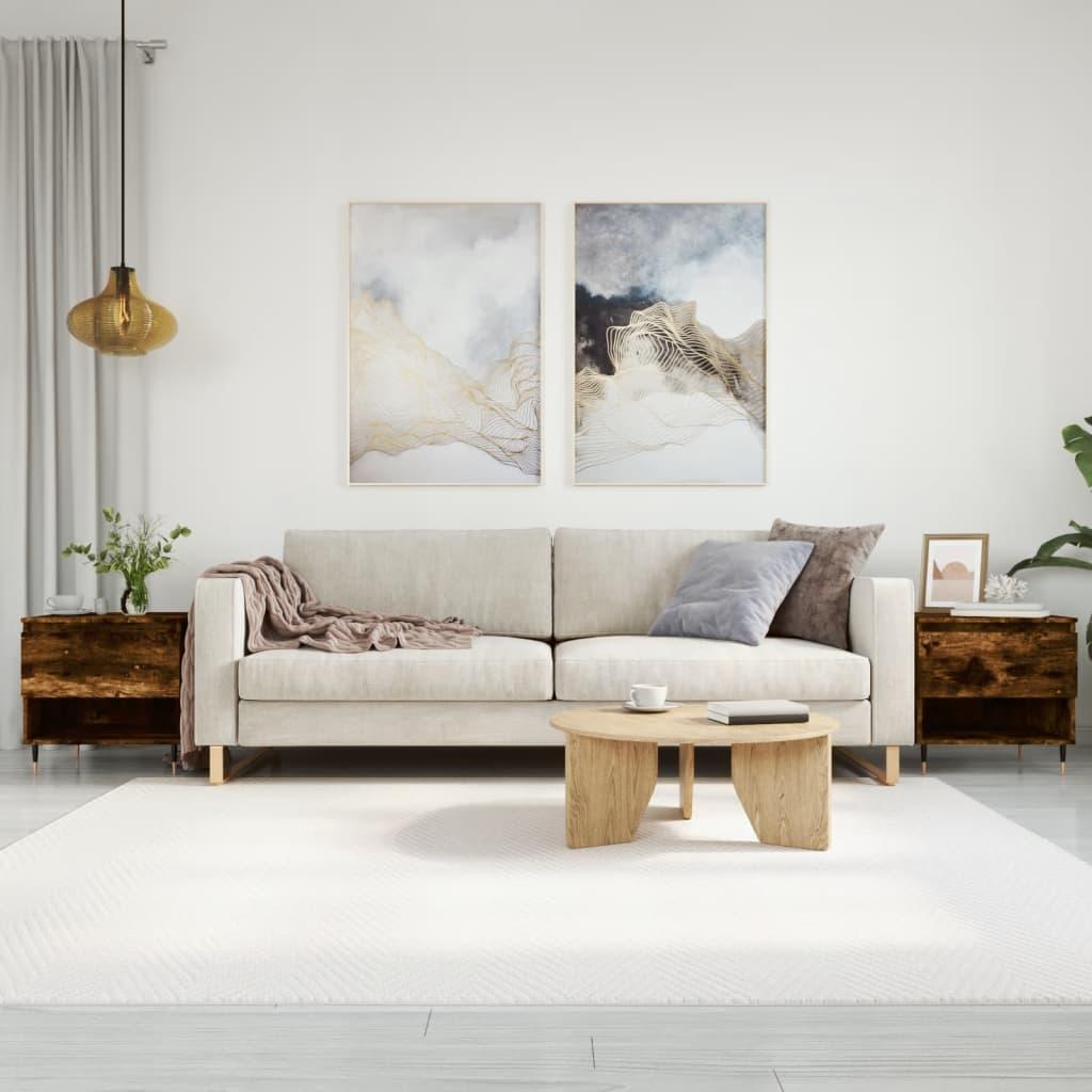 Sofaborde 2 stk. 50x46x50 cm konstrueret træ røget egetræsfarve