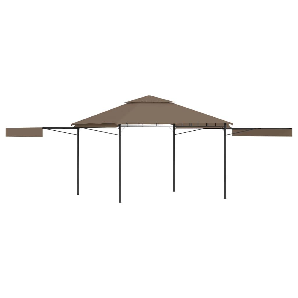 Pavillon med udvidelige dobbelttage 3x3x2,75 m 180g/m² gråbrun