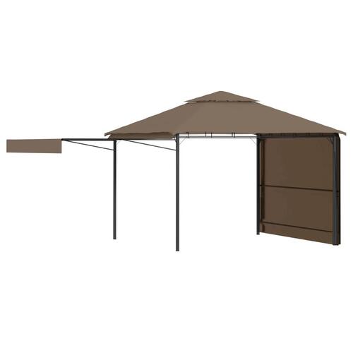 Pavillon med udvidelige dobbelttage 3x3x2,75 m 180g/m² gråbrun