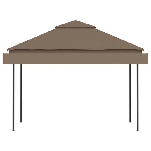 Pavillon med udvidelige dobbelttage 3x3x2,75 m 180g/m² gråbrun