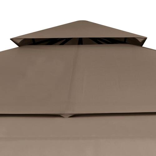Pavillon med udvidelige dobbelttage 3x3x2,75 m 180g/m² gråbrun