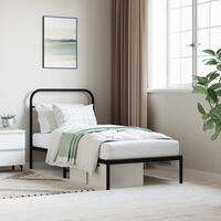 Sengeramme med sengegavl 90x190 cm metal sort