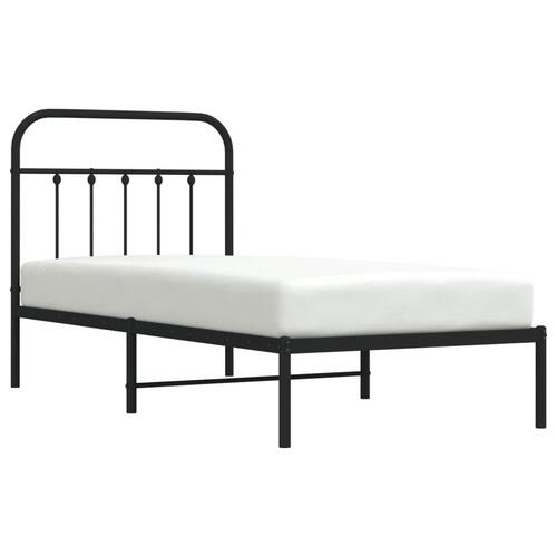 Sengeramme med sengegavl 90x190 cm metal sort