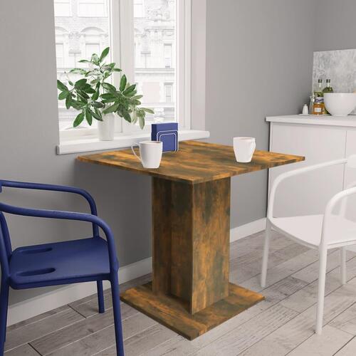 Spisebord 80x80x75 cm konstrueret træ røget egetræsfarve