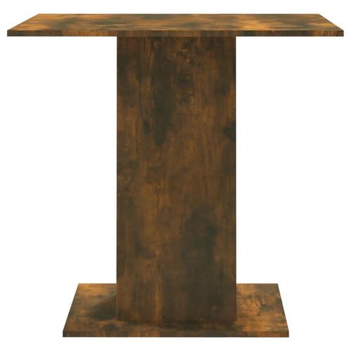 Spisebord 80x80x75 cm konstrueret træ røget egetræsfarve