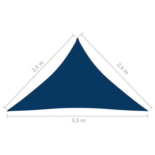 Solsejl 2,5x2,5x3,5 m trekantet oxfordstof blå
