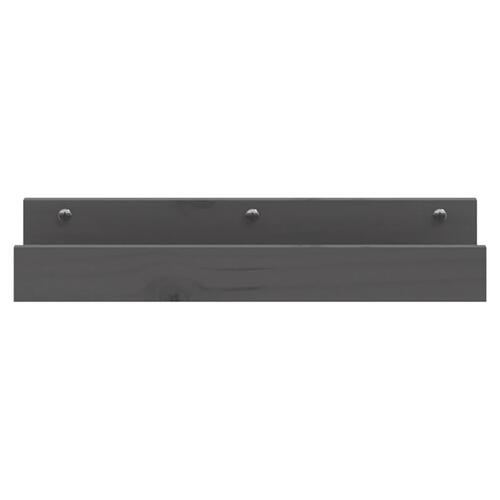 Væghylder 2 stk. 50x12x9 cm massivt fyrretræ grå