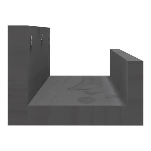 Væghylder 2 stk. 50x12x9 cm massivt fyrretræ grå