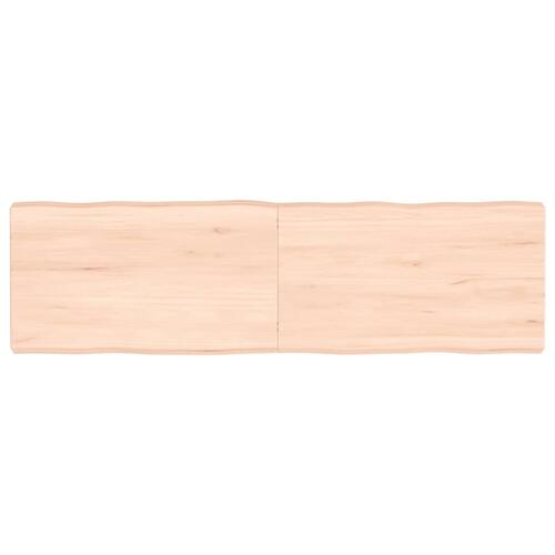 Bordplade 140x40x(2-6)cm naturlig kant ubehandlet massivt træ