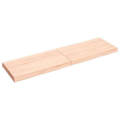 Bordplade 140x40x(2-6)cm naturlig kant ubehandlet massivt træ