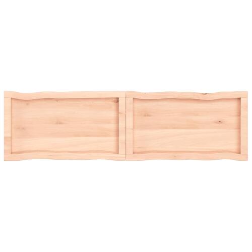 Bordplade 140x40x(2-6)cm naturlig kant ubehandlet massivt træ