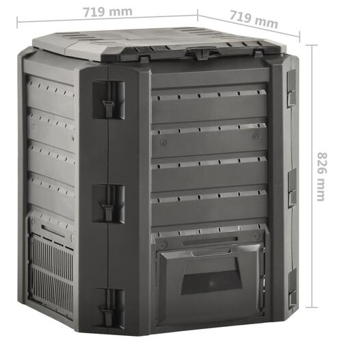 Kompostbeholder 380 l sort