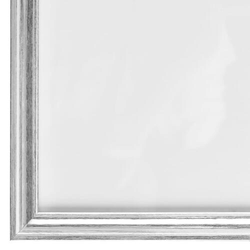 Billedrammer 10 stk. til væg eller bord 20x20 cm MDF sølvfarvet