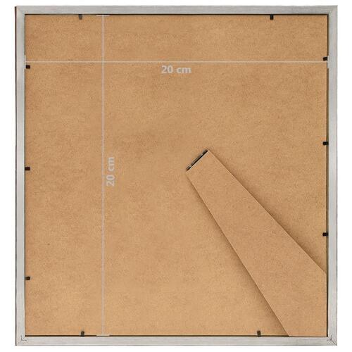 Billedrammer 10 stk. til væg eller bord 20x20 cm MDF sølvfarvet