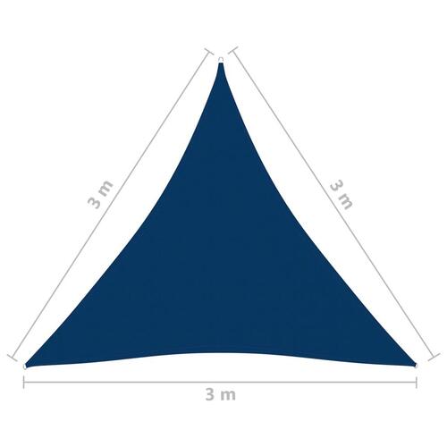 Solsejl 3x3x3 m oxfordstof trekantet blå