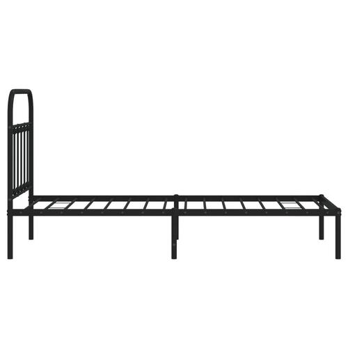 Sengeramme med sengegavl 90x200 cm metal sort