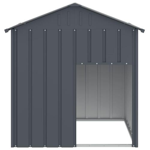 Hundehus med tag 117x103x123 cm galvaniseret stål antracitgrå