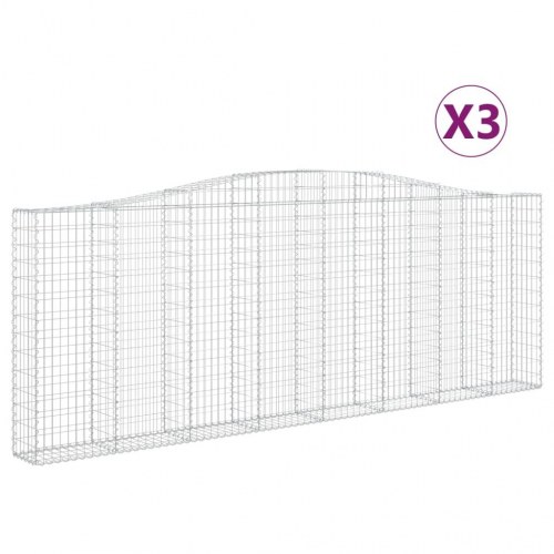 Buede gabionkurve - 3 stk. 400×30×140/160 cm i galvaniseret jern
