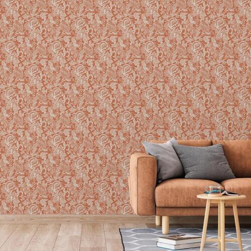 DUTCH WALLCOVERINGS tapet Mae orange og beige