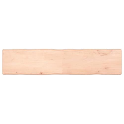 Bordplade 180x40x(2-6)cm naturlig kant ubehandlet massivt træ