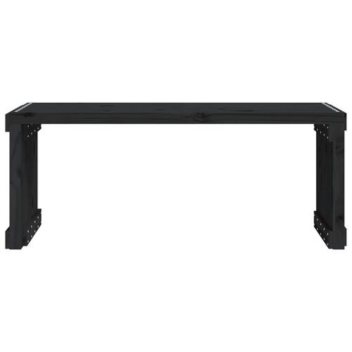 Havebænk 212,5x40,5x45 cm udvideligt design massivt fyr sort