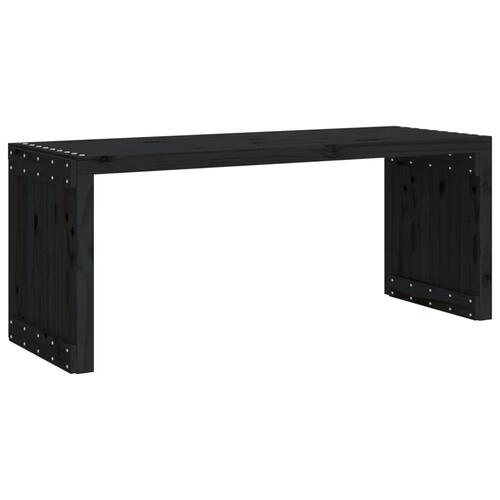Havebænk 212,5x40,5x45 cm udvideligt design massivt fyr sort