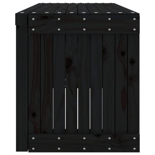 Havebænk 212,5x40,5x45 cm udvideligt design massivt fyr sort